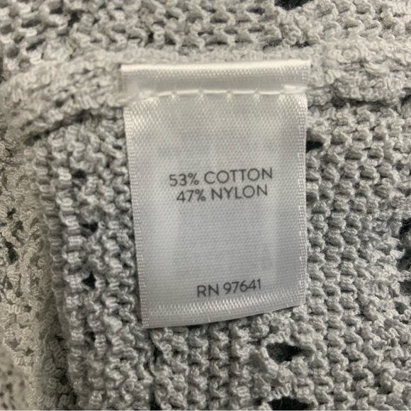 J. Jill Knit Crochet Aluminum Color Pull Over. Silver. Women’s size  ExLarge. - Picture 6 of 7